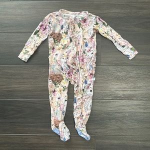 Posh Peanut Ruffled Zipper One Piece - Hazel